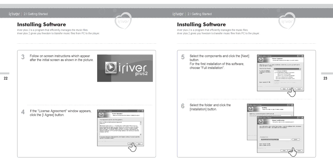 IRiver N11 instruction manual Installing Software 