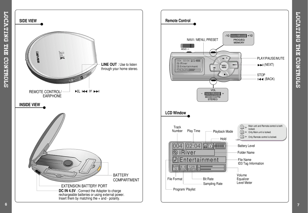 IRiver iMP-350, SlimX 450 user manual Side View 