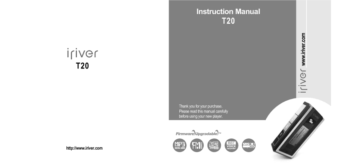 IRiver T20 instruction manual 