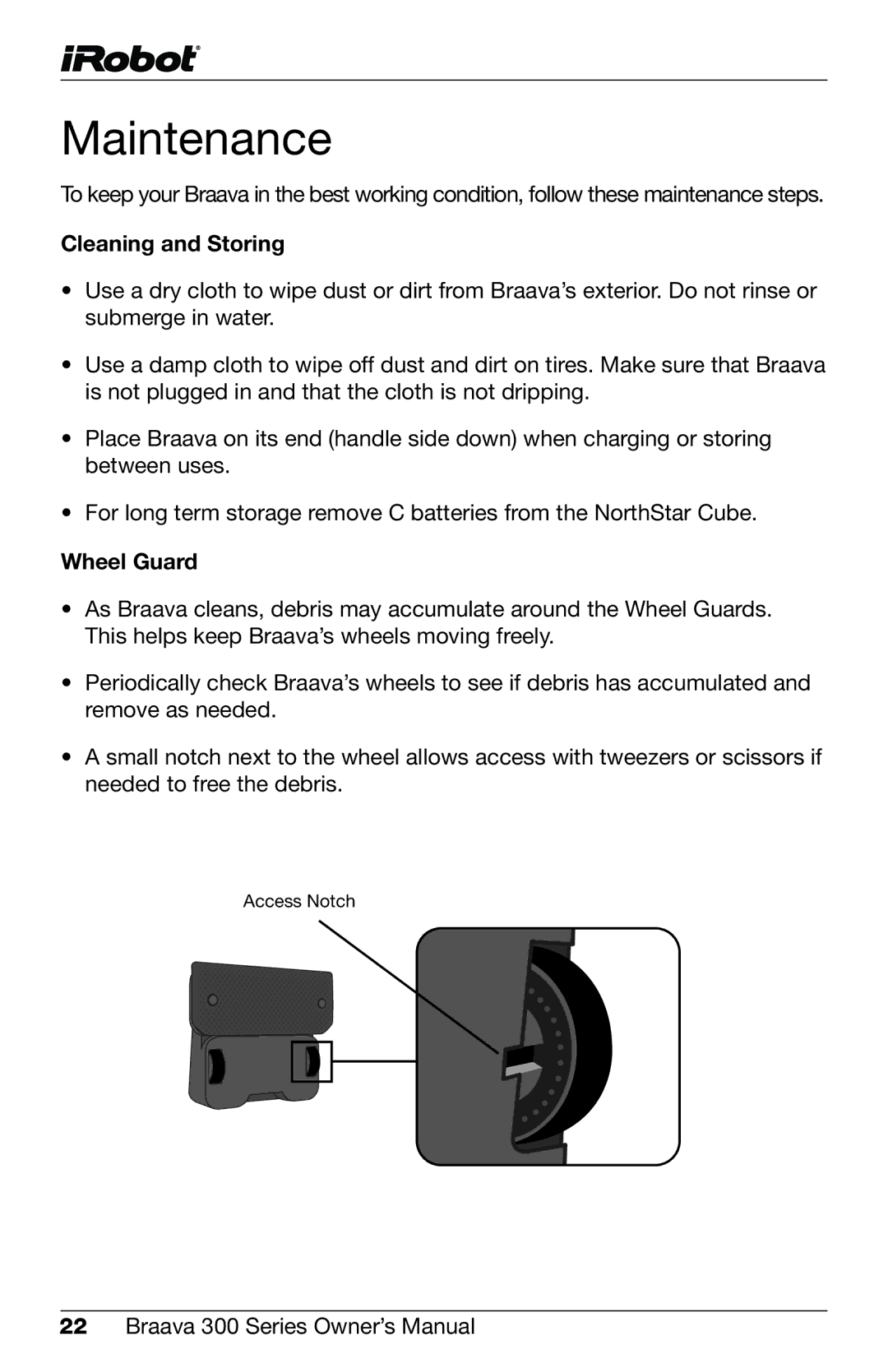 iRobot 320, 380t owner manual Maintenance, Cleaning and Storing 