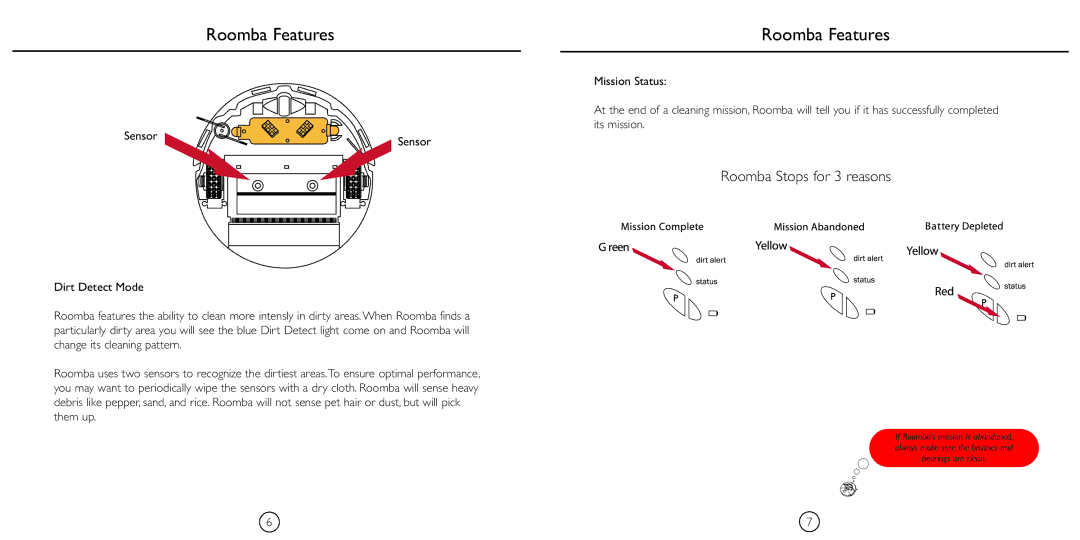 iRobot 4105 manual Roomba Features 