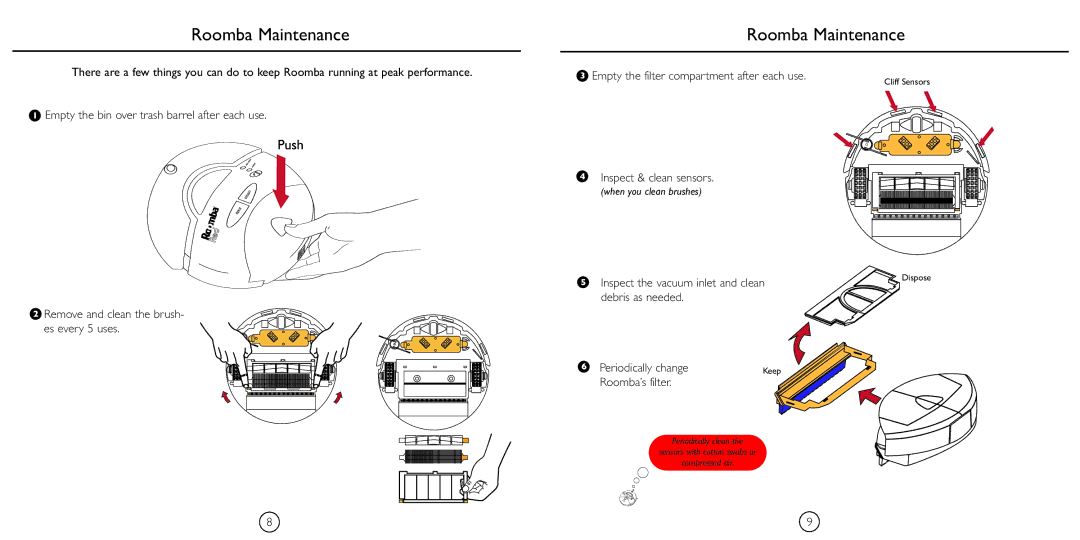 iRobot 4110 manual Roomba Maintenance 