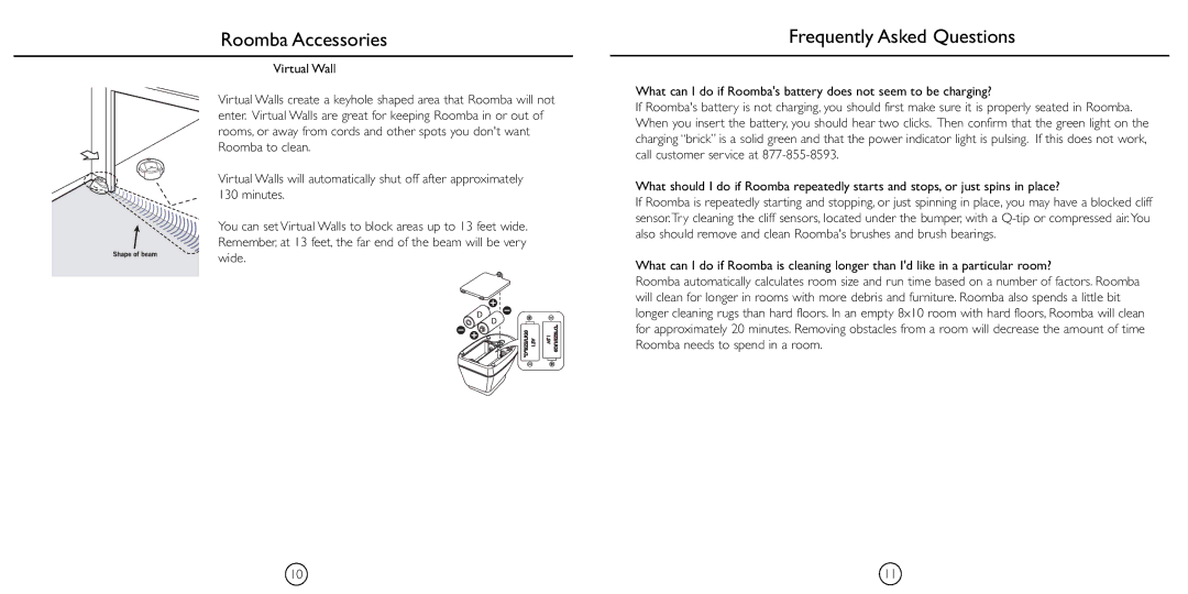 iRobot 4110 manual Roomba Accessories, Frequently Asked Questions 