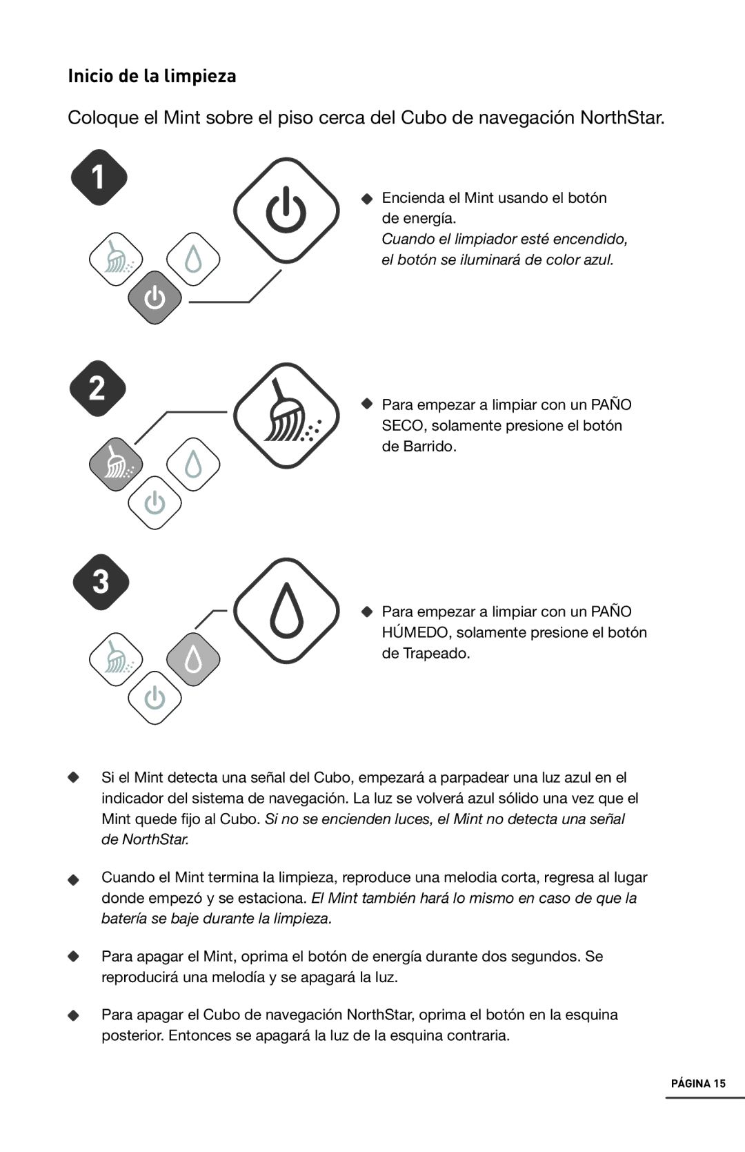 iRobot 4200 manual Inicio de la limpieza 