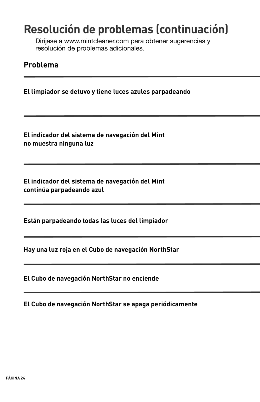 iRobot 4200 manual Resolución de problemas continuación 