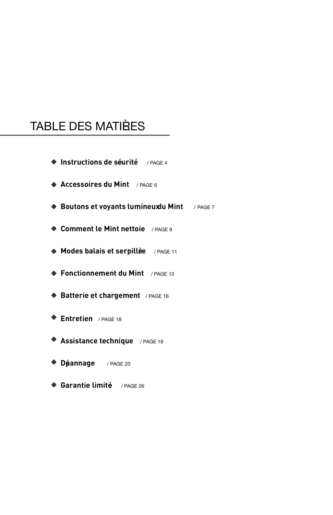 iRobot 4200 manual Table DES Matières 