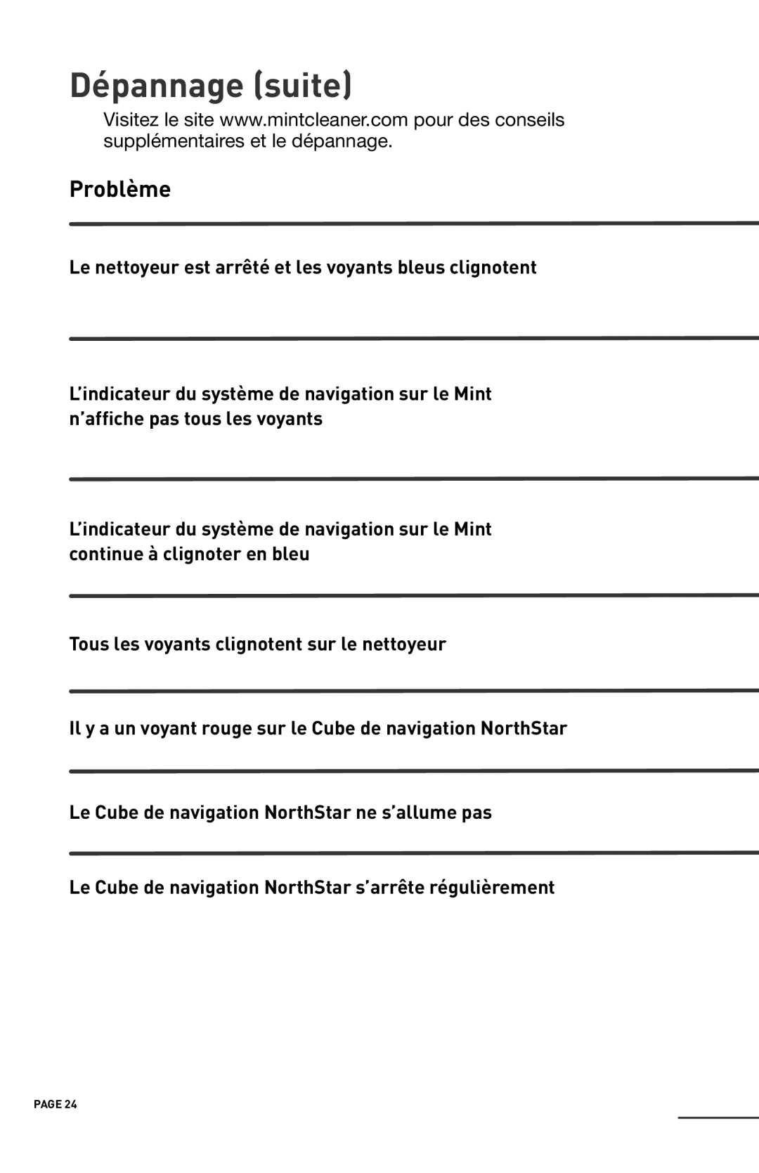 iRobot 4200 manual Dépannage suite 