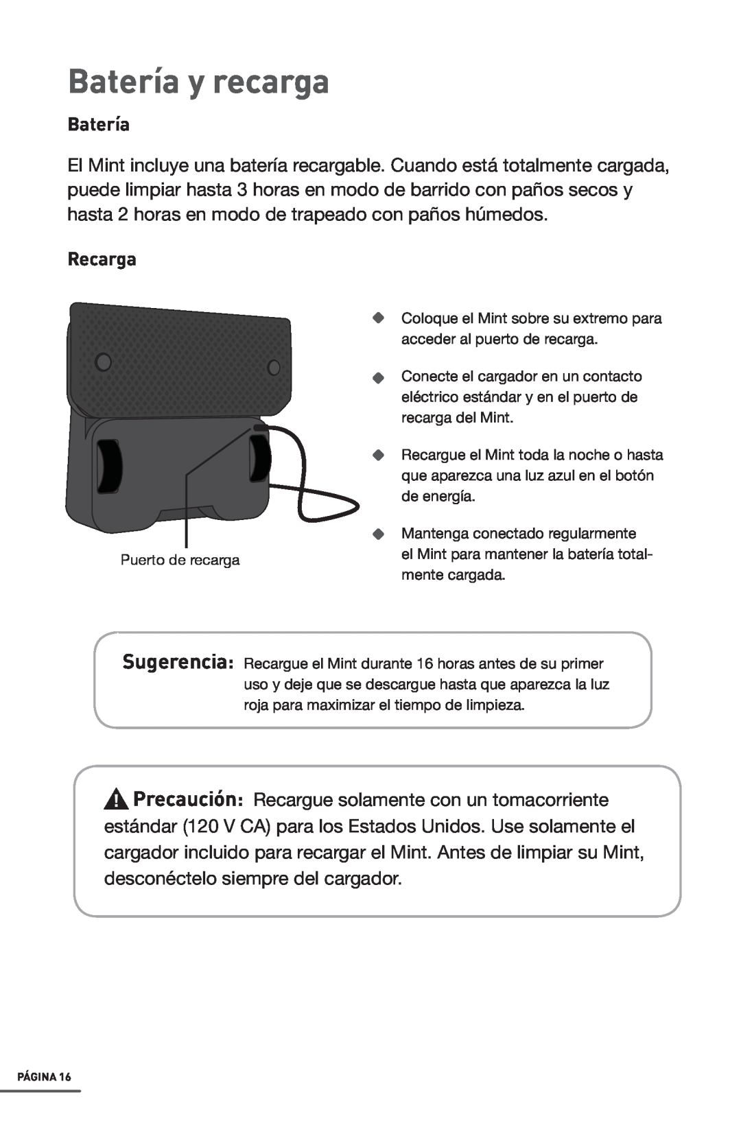 iRobot 4200 manual Batería y recarga, Sugerencia 