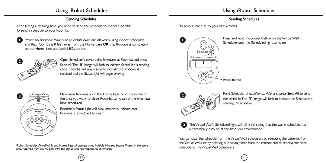 iRobot 4230 manual Using iRobot Scheduler, Sending Schedules 
