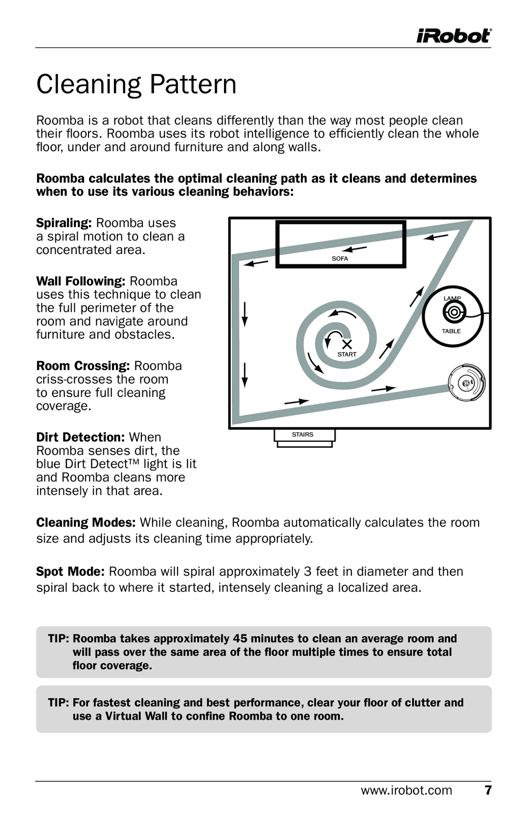 iRobot 500 Series manual Cleaning Pattern 