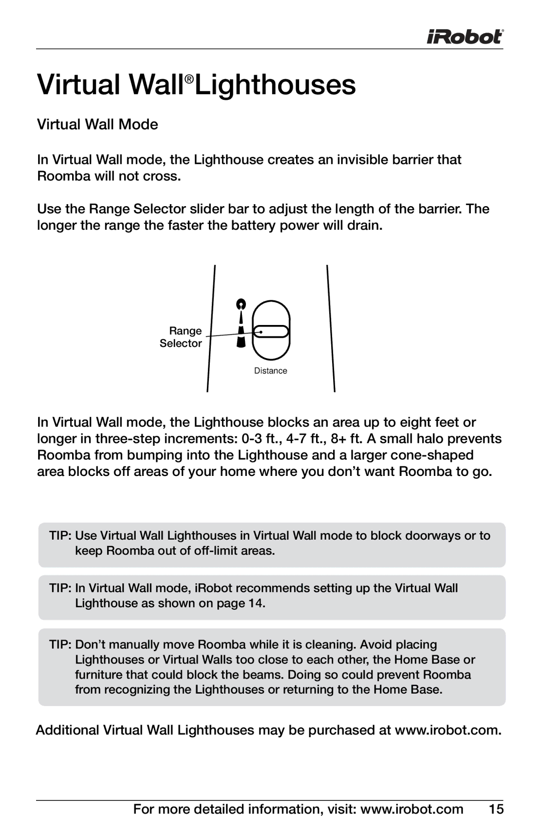 iRobot Professional Series manual Virtual Wall Mode 