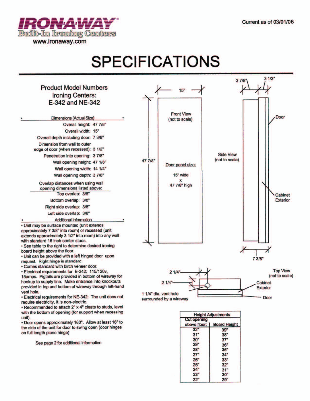 Iron-A-Way E-342 manual 