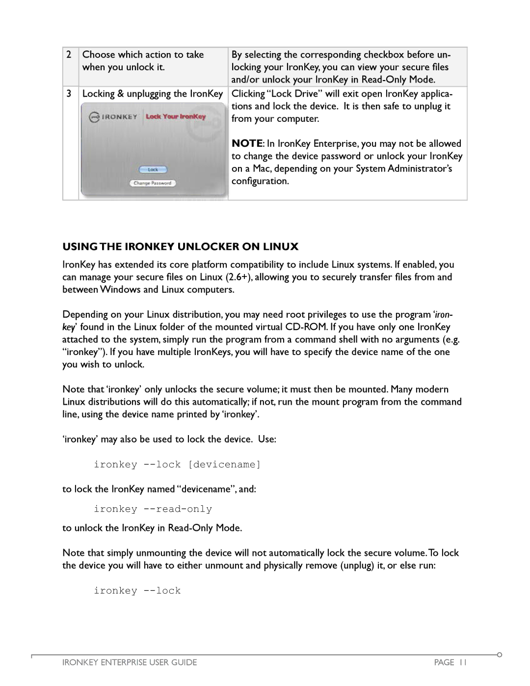 IronKey Enterprise manual Using the IronKey Unlocker on Linux 