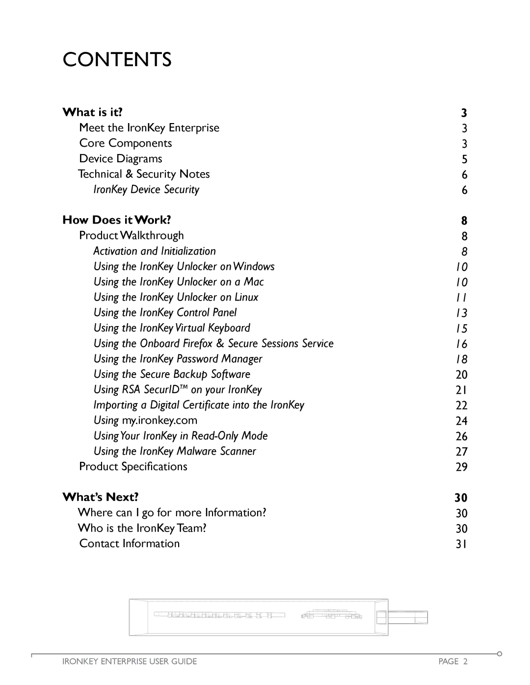 IronKey Enterprise manual Contents 