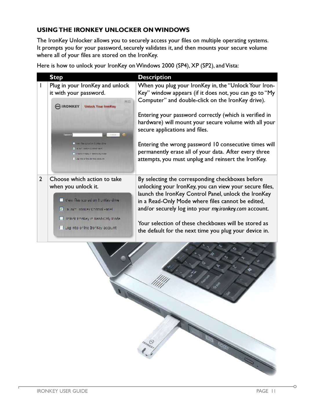 IronKey Personal manual Using the IronKey Unlocker on Windows 