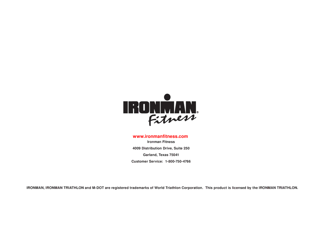 Ironman Fitness 100125 owner manual 