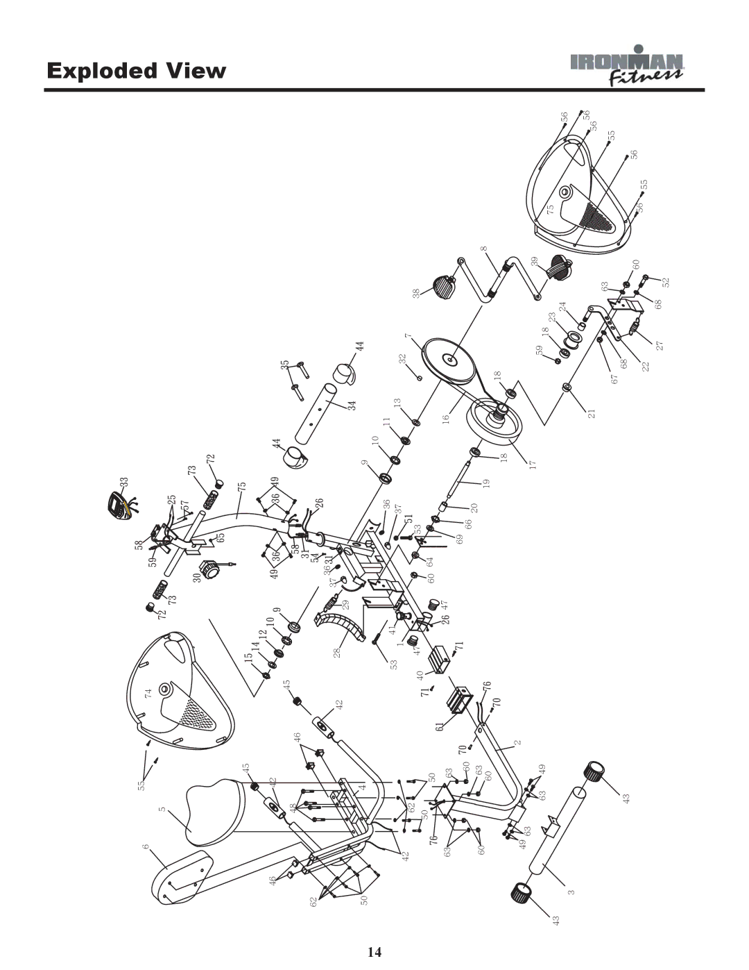 Ironman Fitness 120r owner manual Exploded View 