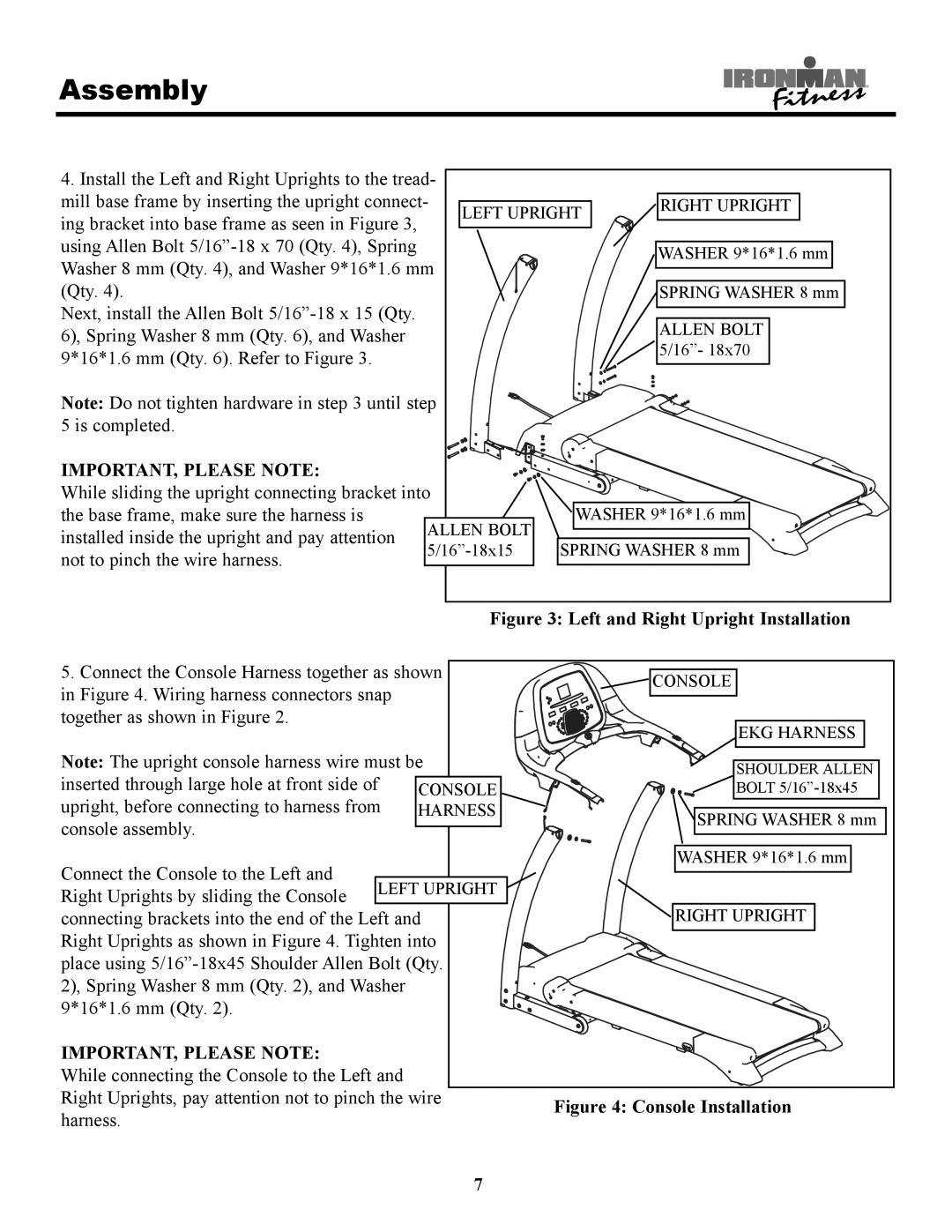 Ironman Fitness 220t owner manual IMPORTANT, Please Note 