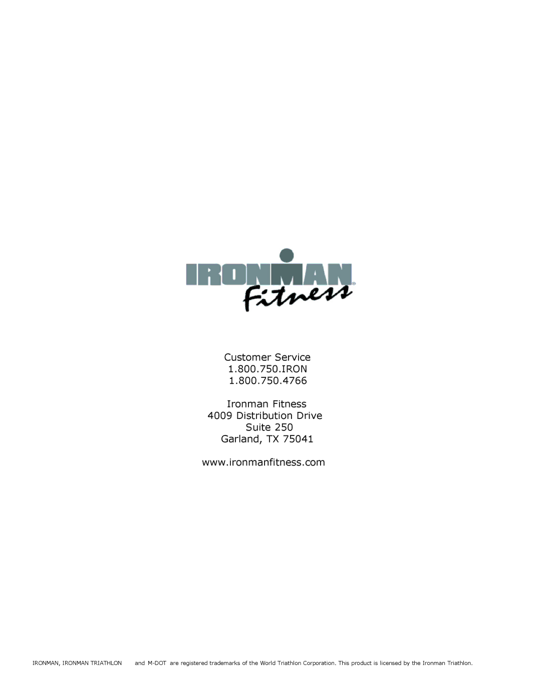 Ironman Fitness 235r owner manual 