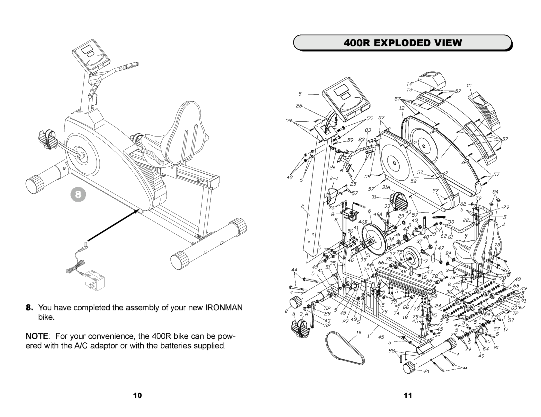 Ironman Fitness 315-00036 owner manual 400R Exploded View 