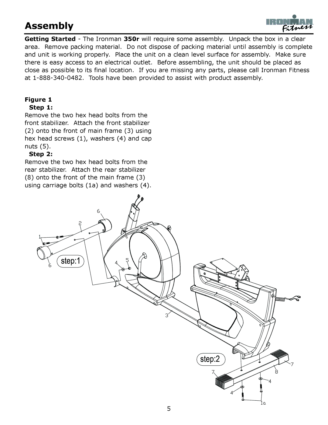 Ironman Fitness 350r owner manual Assembly, Step 