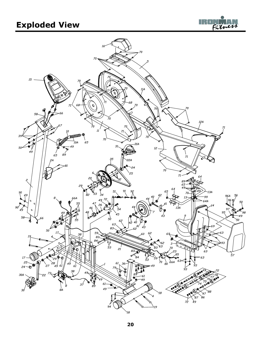 Ironman Fitness 430r owner manual Exploded View 