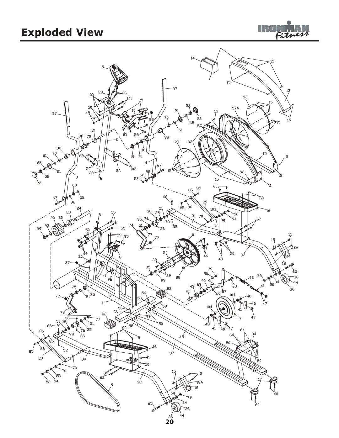 Ironman Fitness 530e owner manual Exploded View 