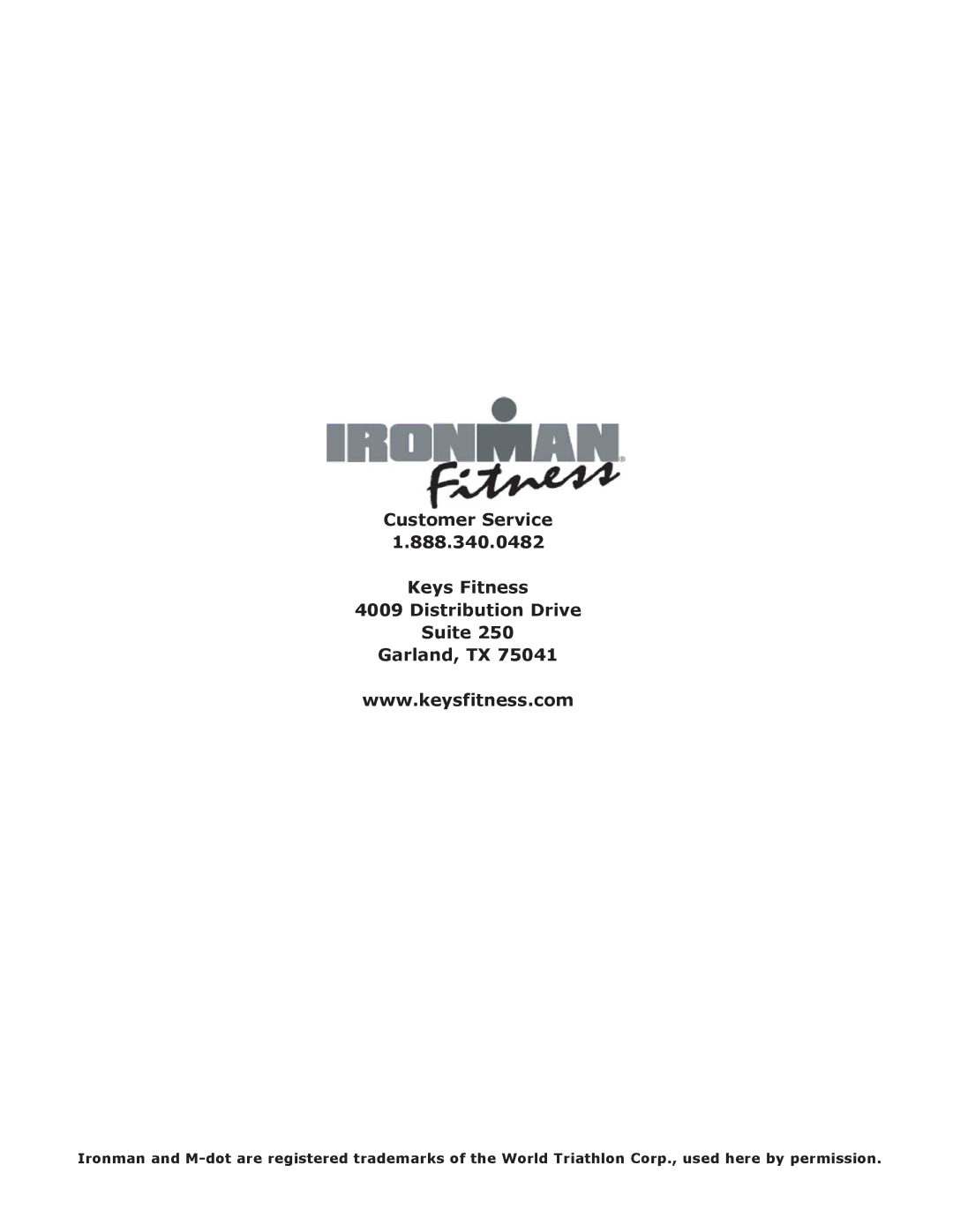 Ironman Fitness 530e owner manual 