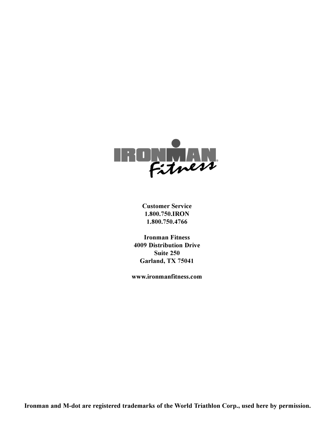 Ironman Fitness 600e owner manual 