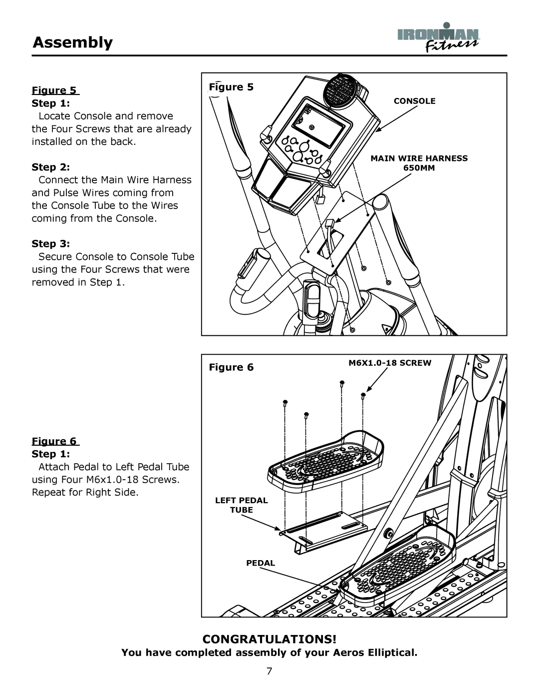 Ironman Fitness Aeros owner manual Congratulations 