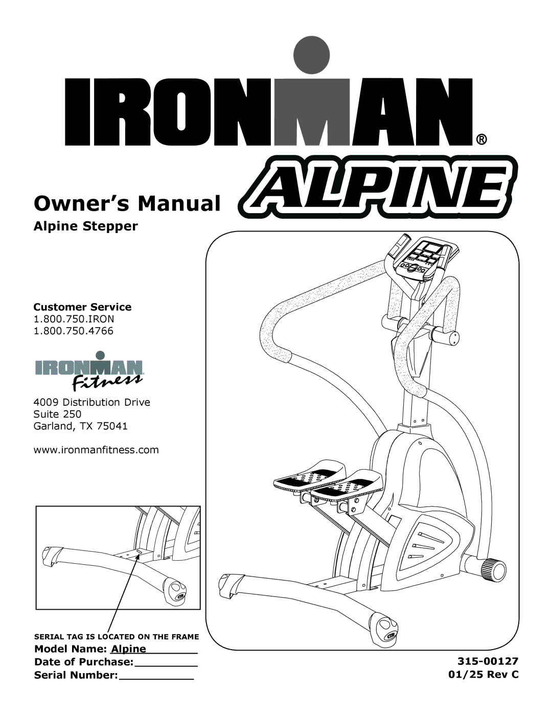 Ironman Fitness owner manual Alpine Stepper 