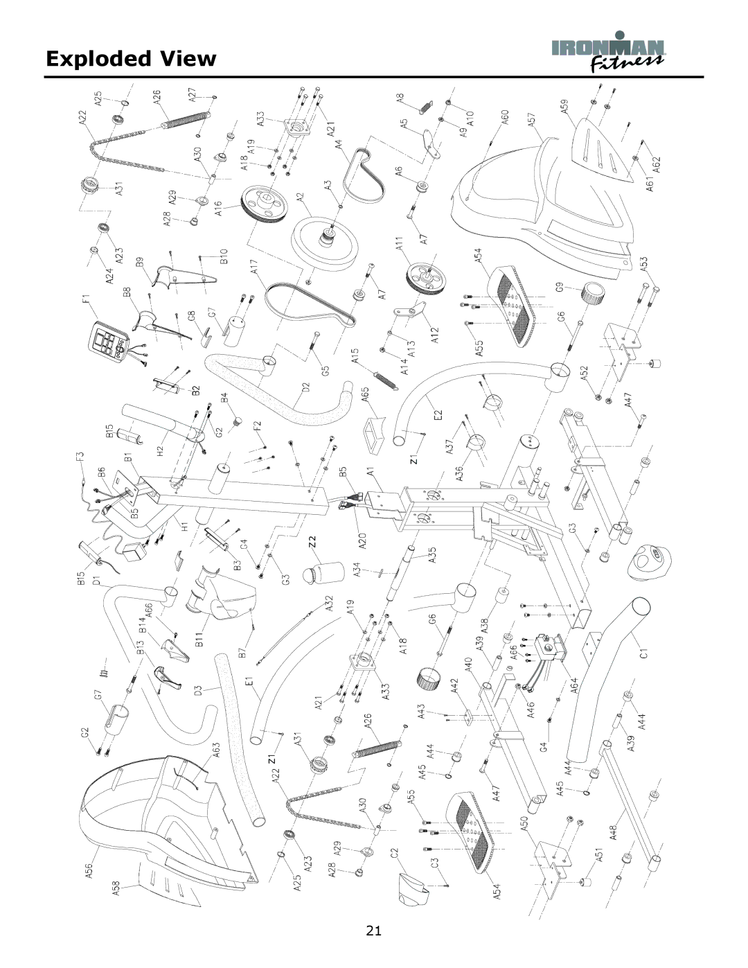 Ironman Fitness Alpine owner manual Exploded View 