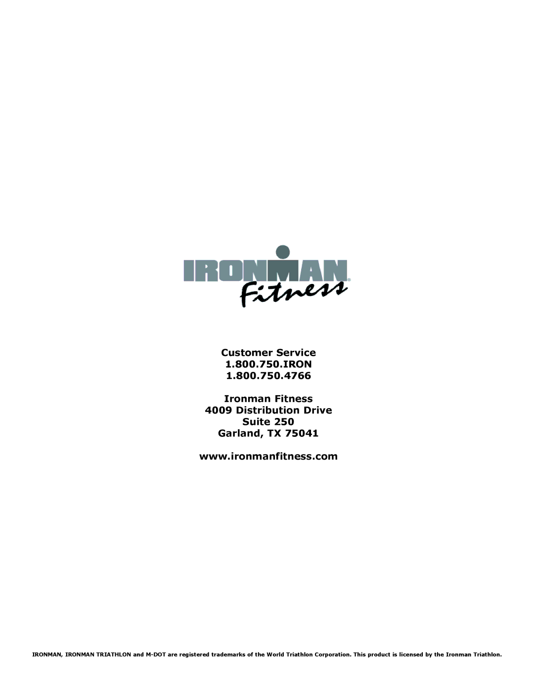 Ironman Fitness Alpine owner manual 