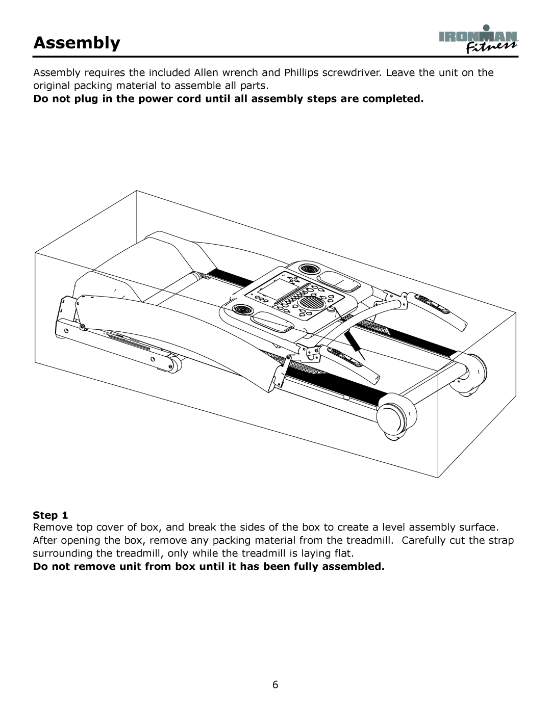 Ironman Fitness Envision owner manual Assembly 