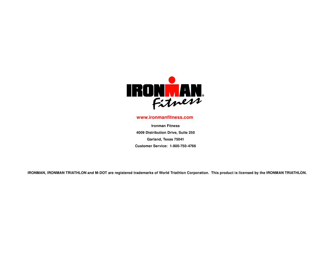 Ironman Fitness IM-R7 owner manual Important Information 