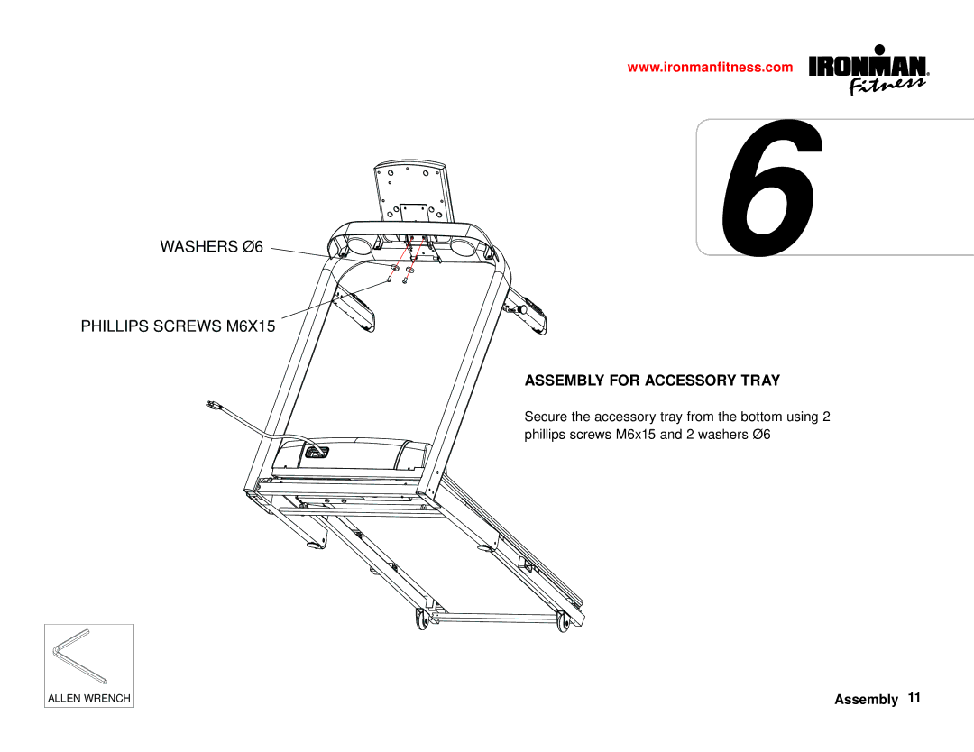 Ironman Fitness IM-T7 owner manual Washers Ø6 Phillips Screws M6X15 
