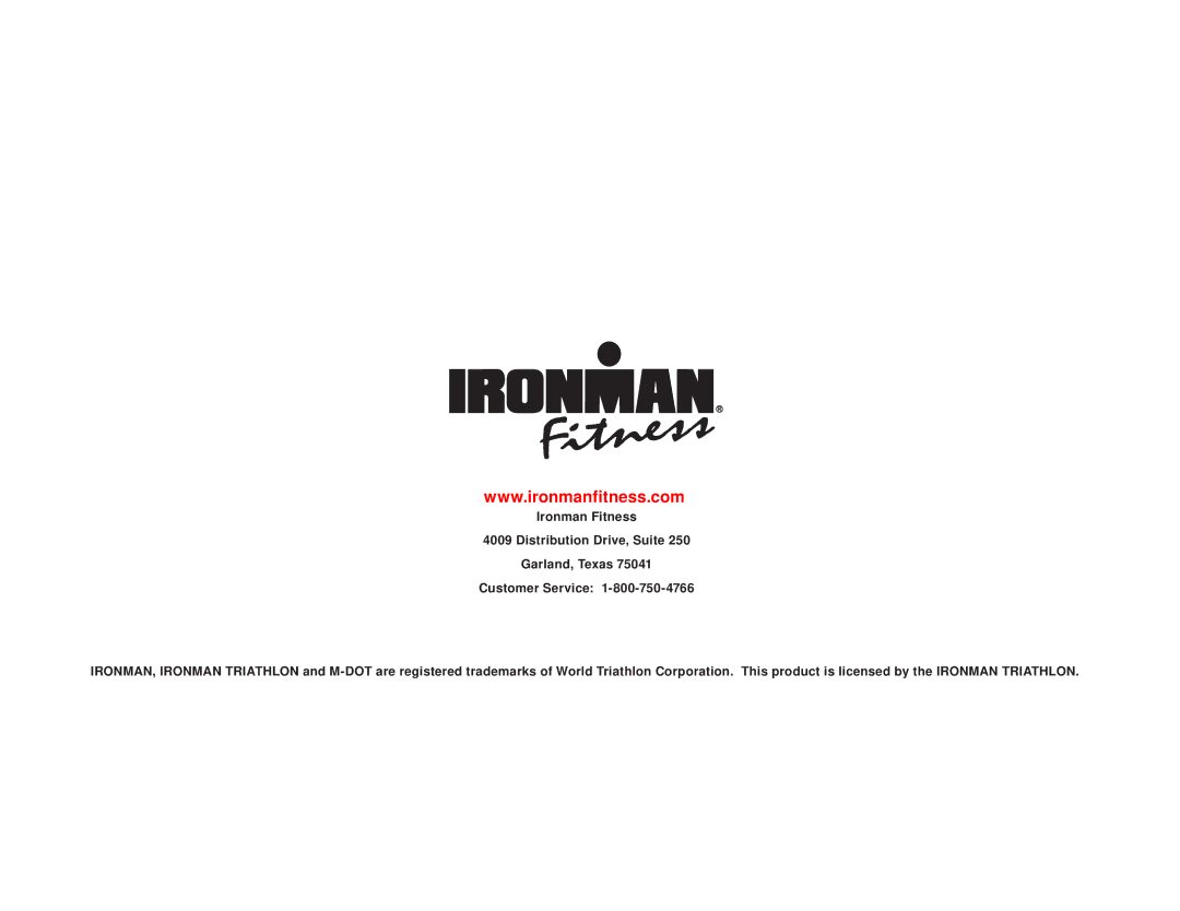 Ironman Fitness IM-T7 owner manual 