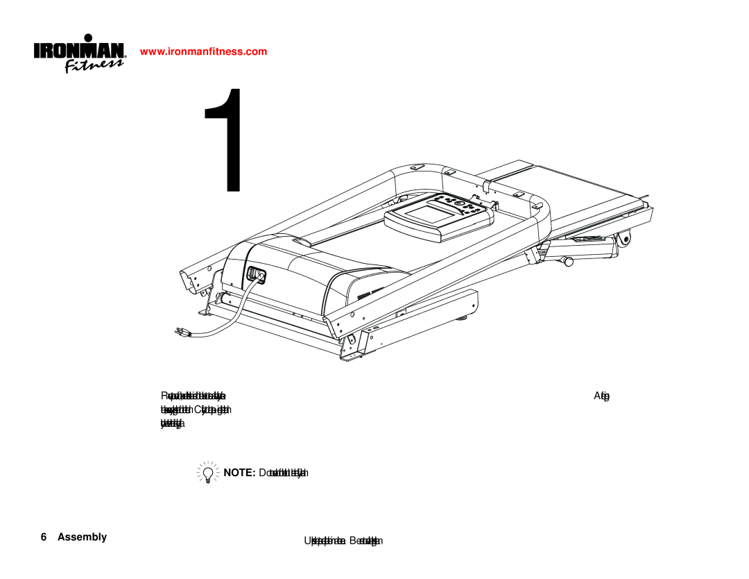 Ironman Fitness IM-T7 owner manual Important Assembly Information 