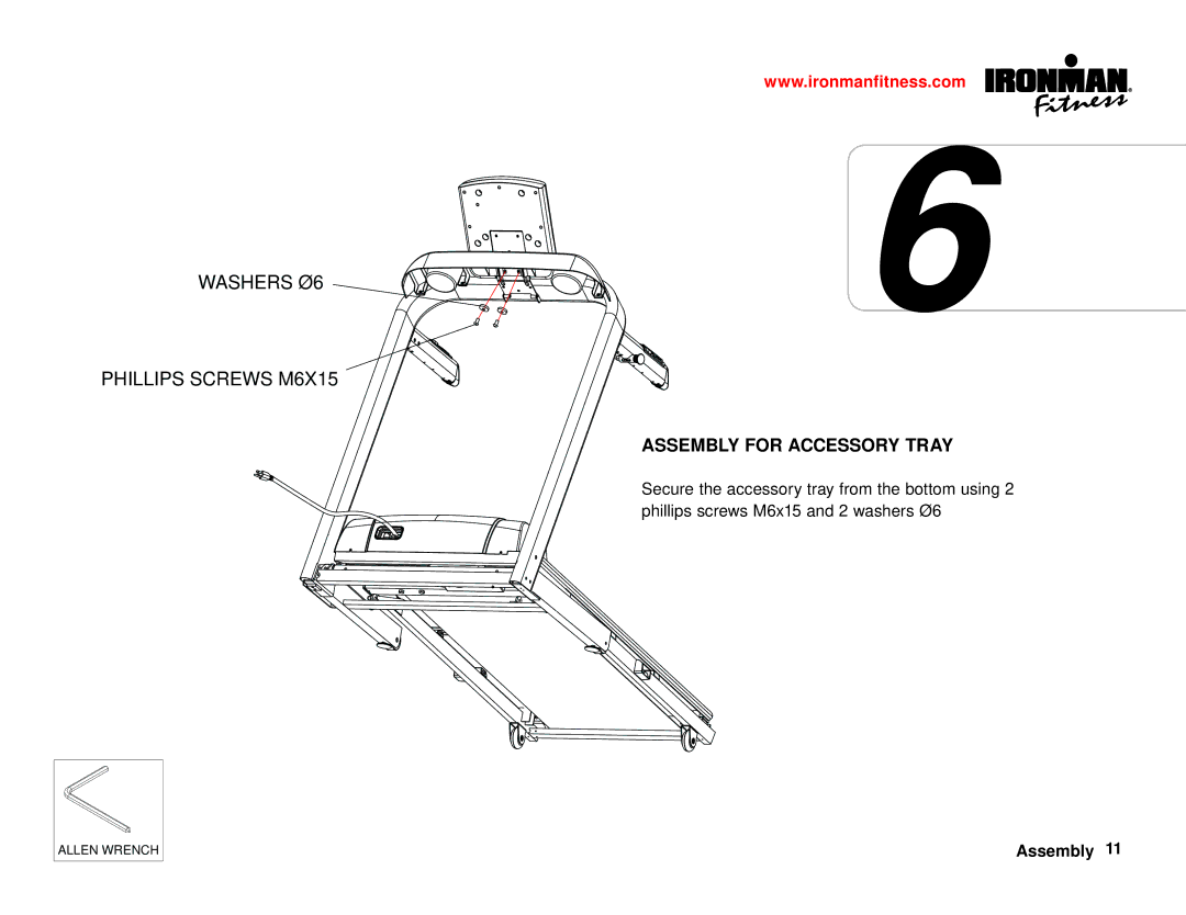 Ironman Fitness Ironman series owner manual Washers Ø6 Phillips Screws M6X15 