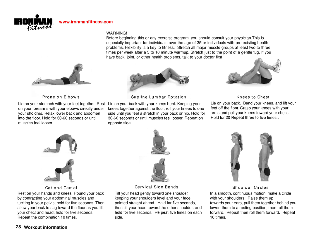 Ironman Fitness Ironman series owner manual Exercise Guidelines 