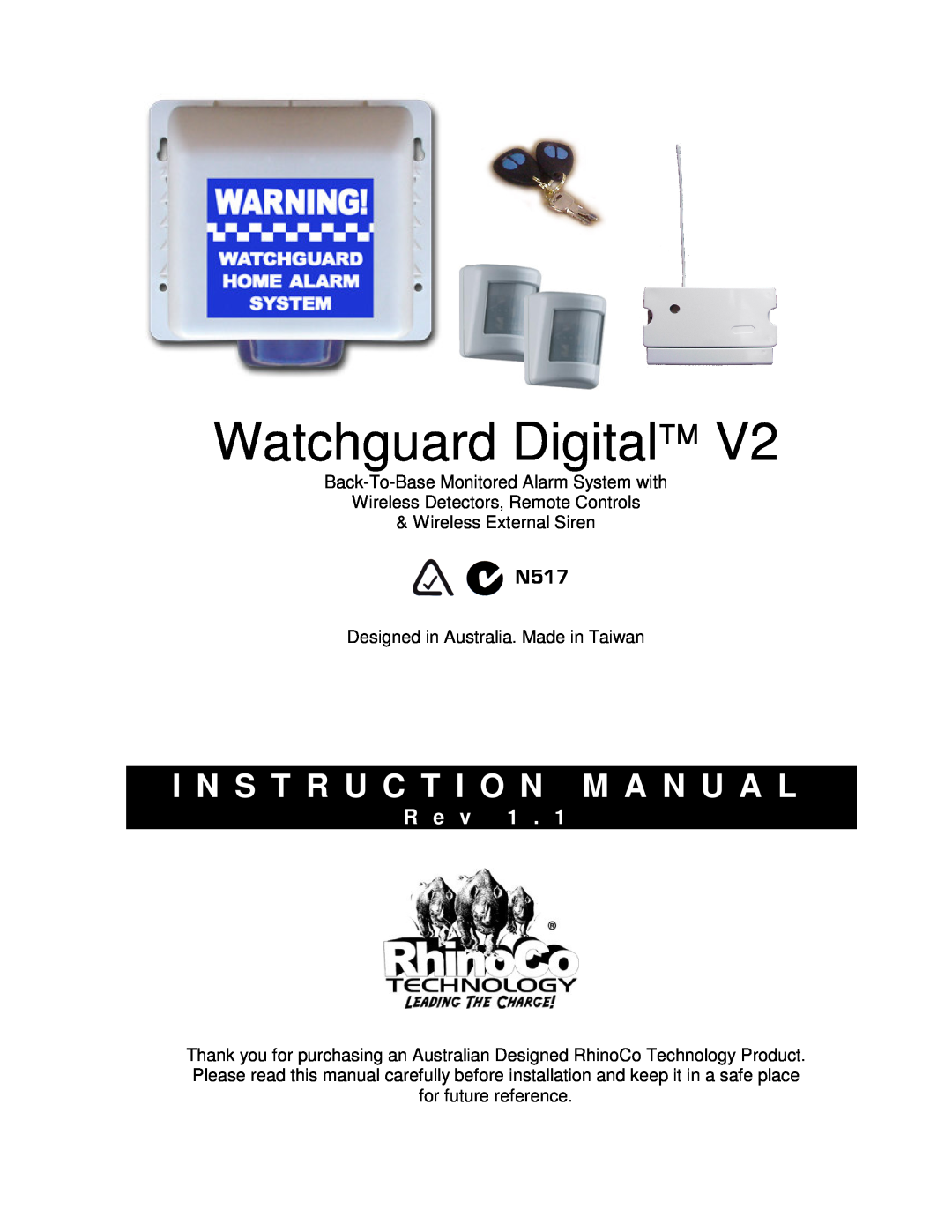 Ironman Fitness V2 instruction manual Watchguard Digital, I N S T R U C T I O N M A N U A L, R e 