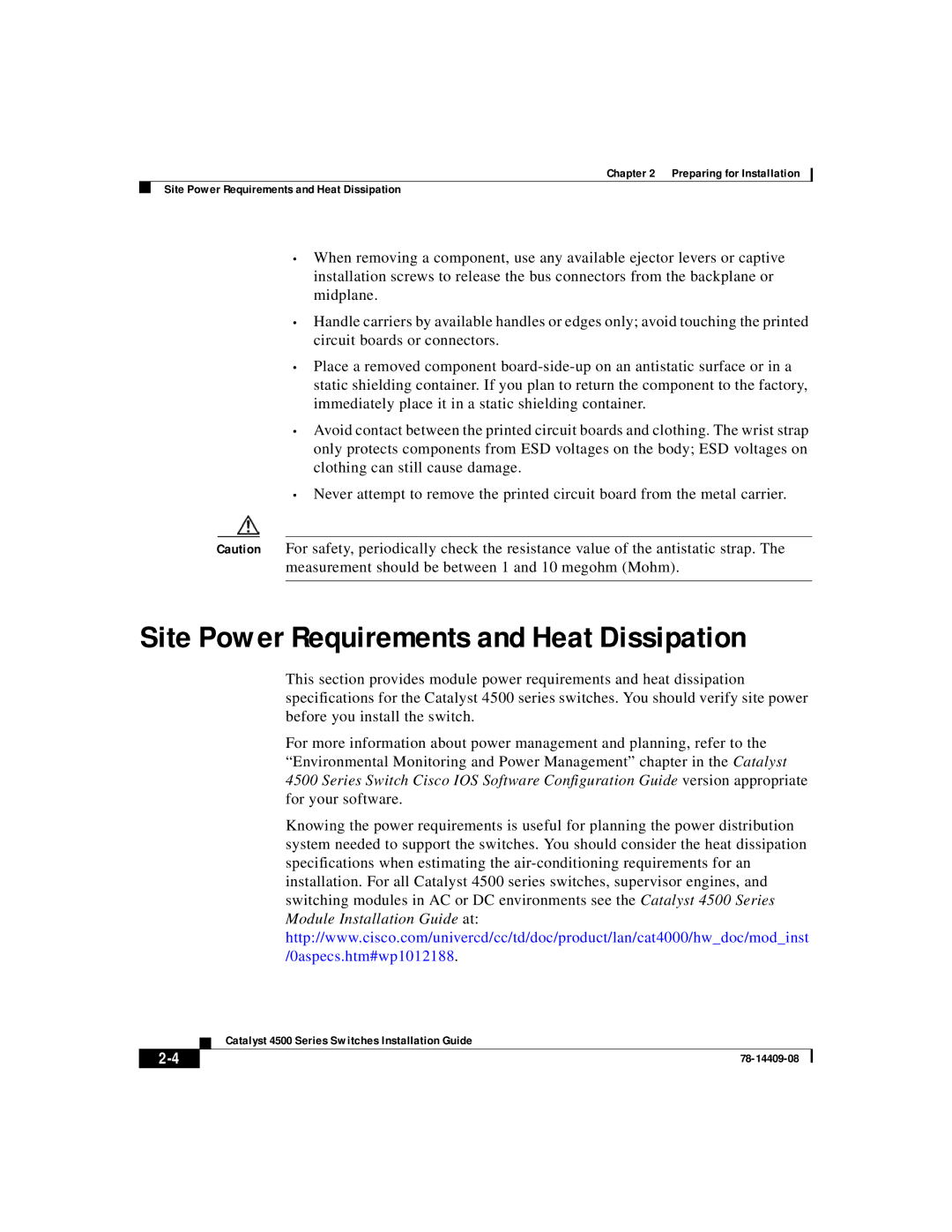 IronPort Systems 4500 Series manual Site Power Requirements and Heat Dissipation 