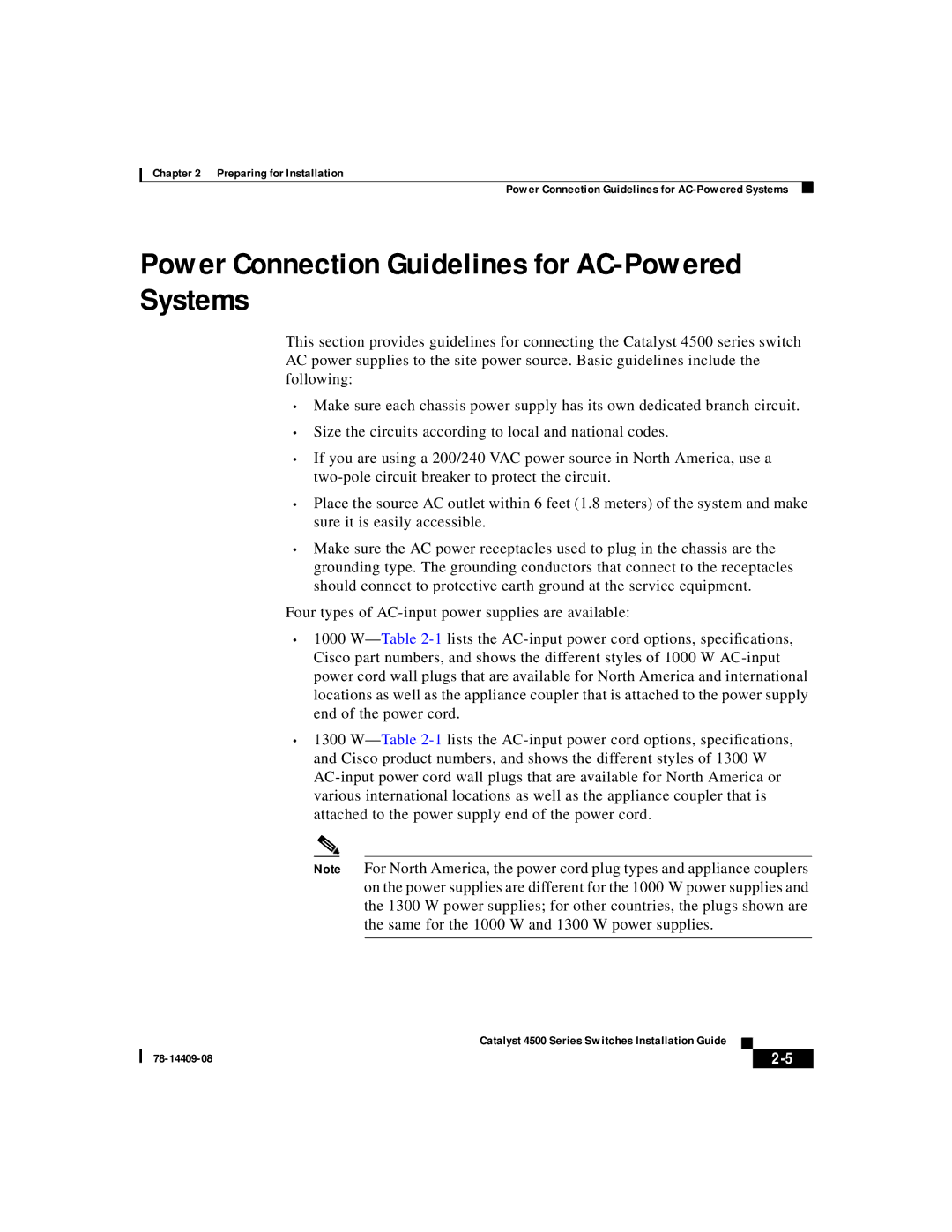 IronPort Systems 4500 Series manual Power Connection Guidelines for AC-Powered Systems 