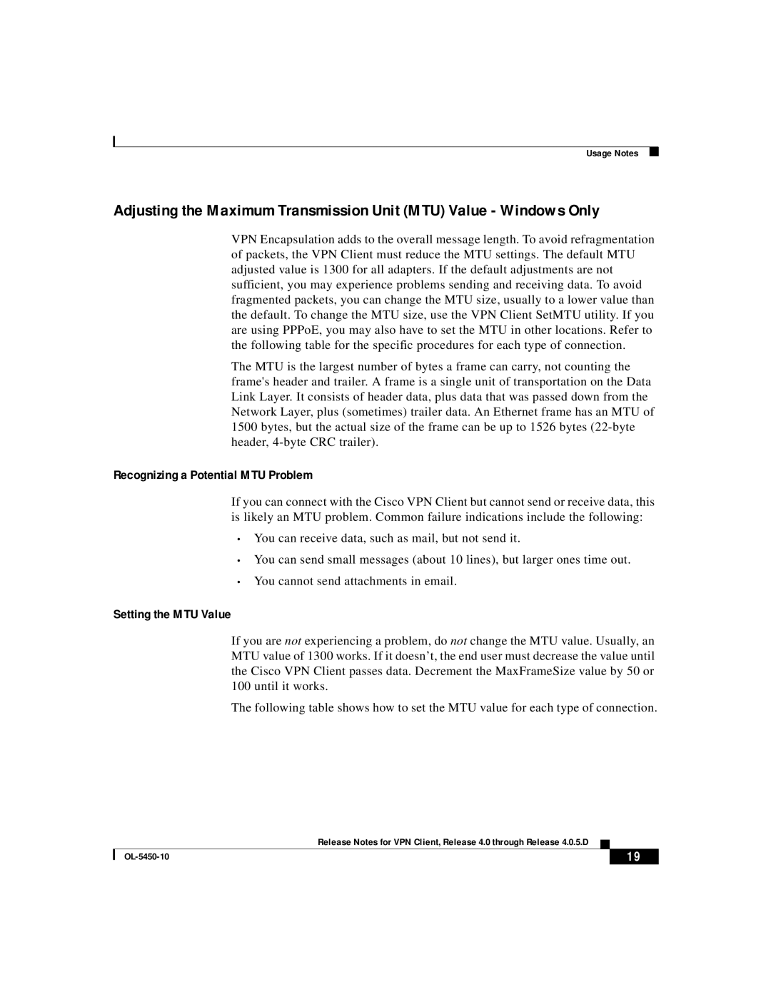 ISEKI OL-5450-10 manual Recognizing a Potential MTU Problem 