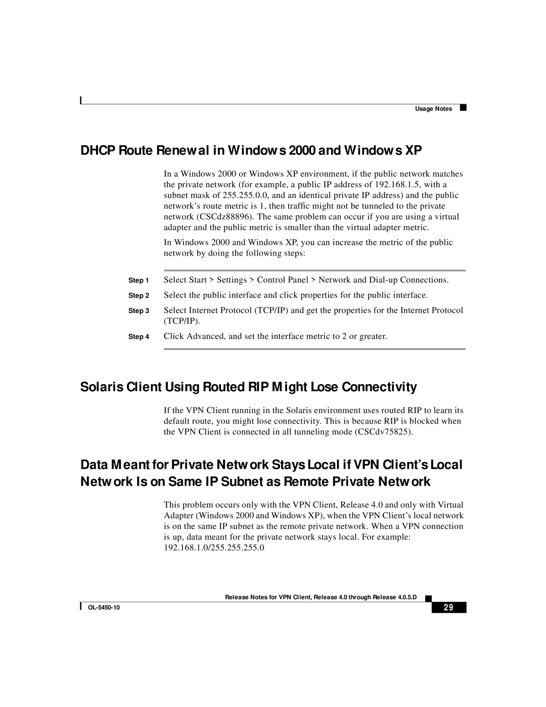 ISEKI OL-5450-10 manual Dhcp Route Renewal in Windows 2000 and Windows XP 