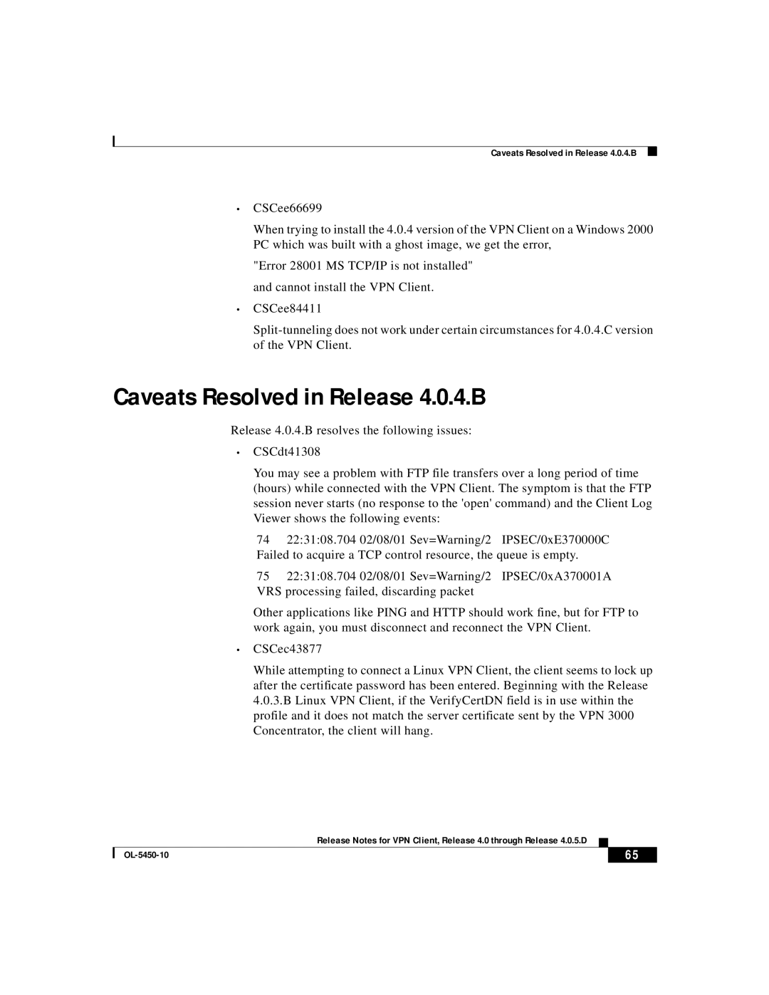 ISEKI OL-5450-10 manual Caveats Resolved in Release 4.0.4.B 