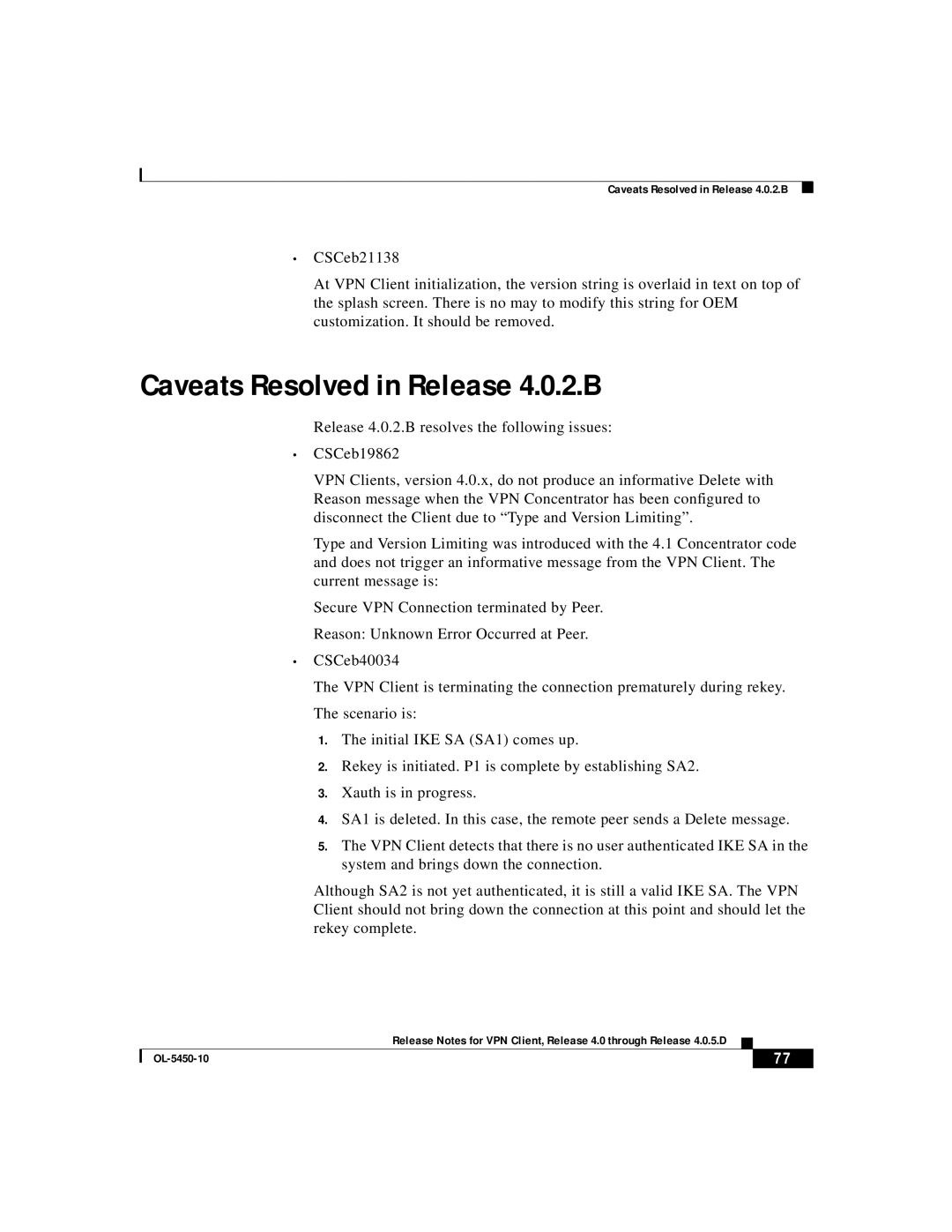 ISEKI OL-5450-10 manual Caveats Resolved in Release 4.0.2.B 