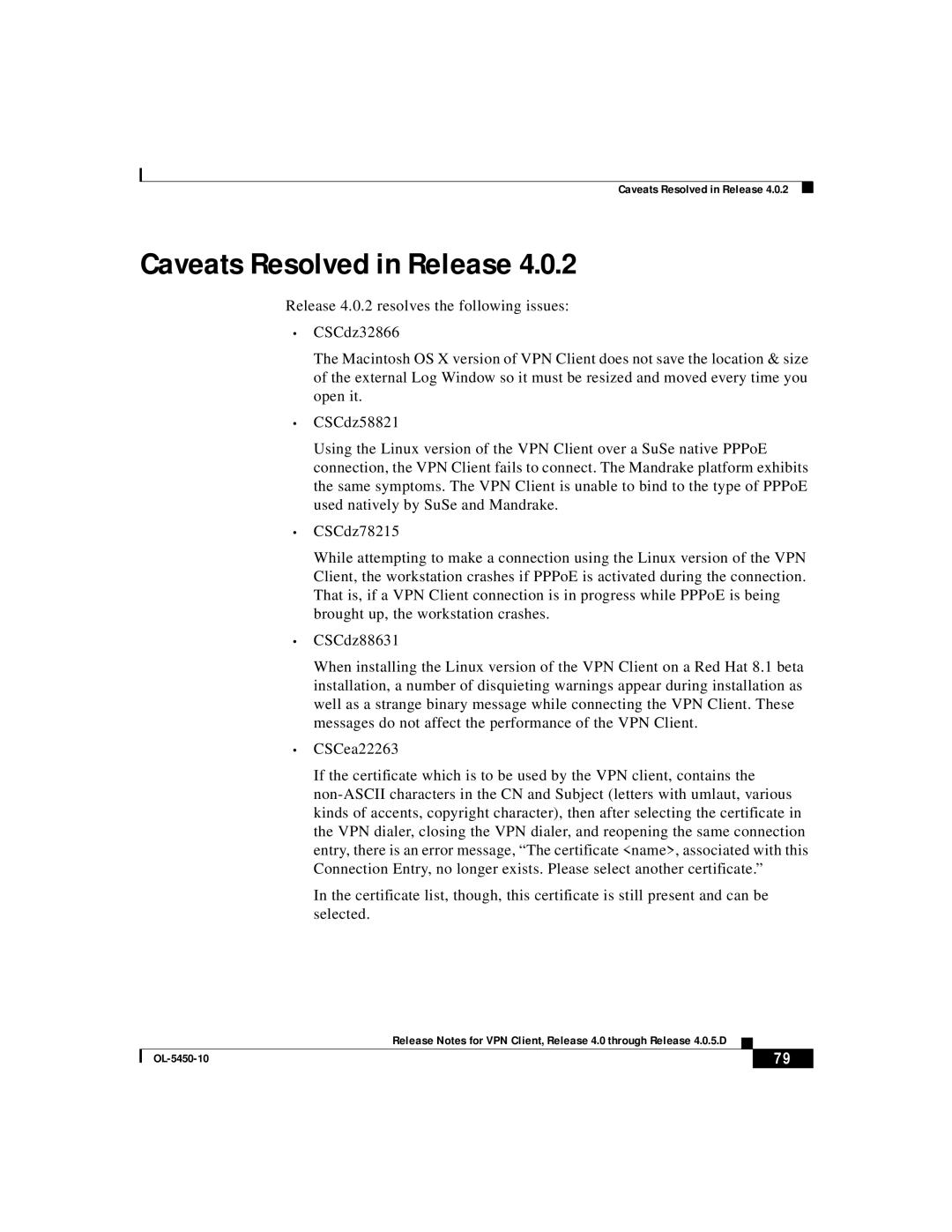 ISEKI OL-5450-10 manual Caveats Resolved in Release 