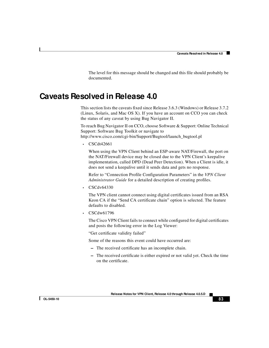 ISEKI OL-5450-10 manual Caveats Resolved in Release 