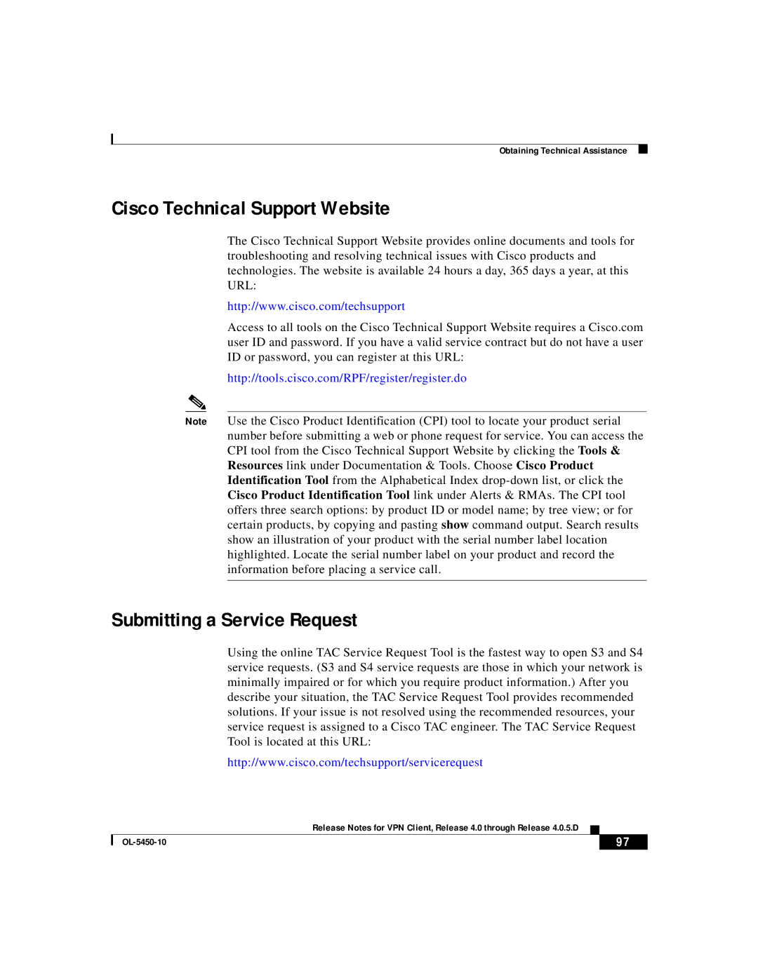 ISEKI OL-5450-10 manual Cisco Technical Support Website, Submitting a Service Request 